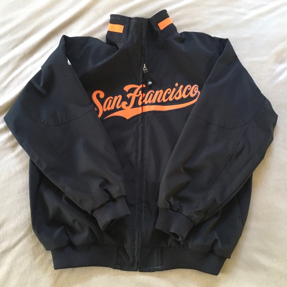 Youth Large Black Majestic SF Giants Jacket